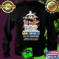 Los angeles lakers city of champions 2020 nba finals champions 2020 world series champions signatures s Sweater