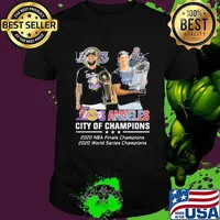 Los angeles lakers - dodgers city of champions 2020 nba finals champions 2020 world series champions signatures shirt