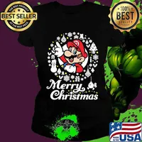 Mario ugly merry christmas s Ladies tee