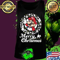 Mario ugly merry christmas s Tank top