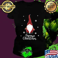 Merry christmas gnomes snow s Ladies tee