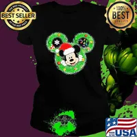 Merry christmas mickey mouse santa s Ladies tee
