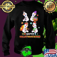 Olaf snowman happy hallothanksmas halloween thanksgiving christmas s Sweater