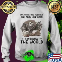 One child one teacher one book one pen can change the world owl s Sweater