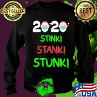Santa Claus Wearing Face Mask 2020 Stink Stank Stunk Merry Christmas Shirt Sweater