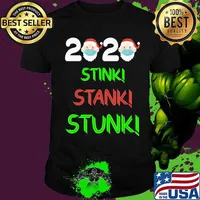 Santa Claus Wearing Face Mask 2020 Stink Stank Stunk Merry Christmas Shirt