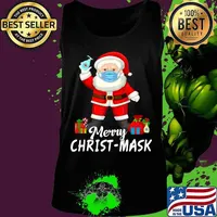 Santa Wearing Mask Gift Quarantine Christmas 2020 Costume T-Shirt Tank top