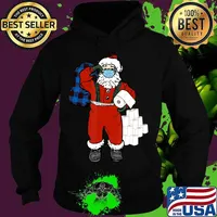 Santa With Face Mask And Toilet Paper Christmas Shirt Hoodie
