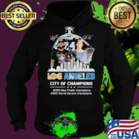 Sky Tower los angeles lakers city of champions 2020 nba finals champions 2020 world series champions signatures s Hoodie