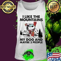 Snoopy i like the mountains my dog and maybe 3 people s Tank top