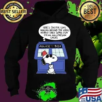 Snoopy police box here's doctor cool hanging around the wobbly timey wimey stuff eyeing gallifreyan chicks s Hoodie
