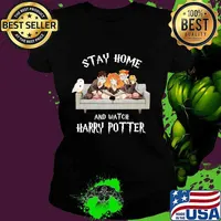 Stay home and watch harry potter family wear mask covid 19 s Ladies tee