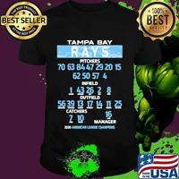 Tampa bay rays pitchers infield outfield catches manager 2020 american league champions shirt