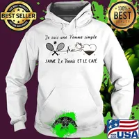 Tennis je suis une femme simple jaime le tennis et lapero coffee heart s Hoodie