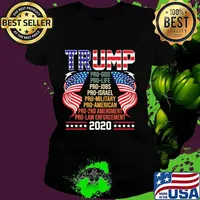 Trump Pro God Pro Life Pro Jobs Pro Israel Pro Military Shirt Ladies tee