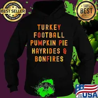 Turkey football pumpkin pie hayrides bonfires election vintage s Hoodie