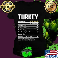 Turkey Nutrition Facts Funny Thanksgiving Christmas Food T-Shirt Ladies tee
