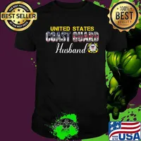 United States Coast Guard Husband With American Flag Gift T-Shirt