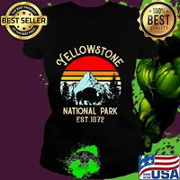 Yellowstone national park est 1872 vintage retro s Ladies tee