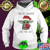 Yoda best daughter love you i do baby yoda heart xmas s Hoodie