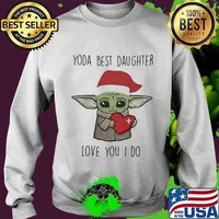 Yoda best daughter love you i do baby yoda heart xmas s Sweater