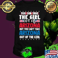 You Can Take The Girl out of Arizona American Flag Graphic Shirt