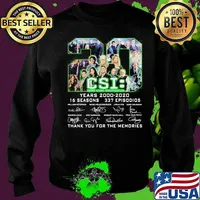 20 years 2000 2020 16 seasons 337 episodes csi crime scene investigation thank you for the memories signatures s Sweater