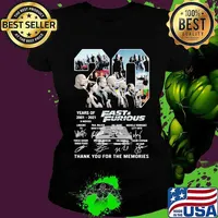 20 years of 2001 2021 9 movies fast and furious thank you for the memories signatures s Ladies tee