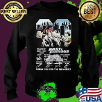 20 years of 2001 2021 9 movies fast and furious thank you for the memories signatures s Sweater