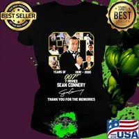 90 years of 1930 2020 007 7 movies sean connery thank you for the memories signature s Ladies tee
