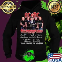 Acdc Band Music Signature 48th Anniversary Birthday Thank For The Memories Shirt Hoodie
