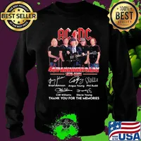 Acdc Band Music Signature 48th Anniversary Birthday Thank For The Memories Shirt Sweater