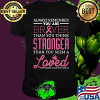 Always Remember You Are Braver Than You Think Stronger Than You Seem And Loved More Than You Knows Breast Cancer Survivor Shirt