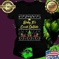 Baby It's Covid Outside Christmas Shirt Ladies tee