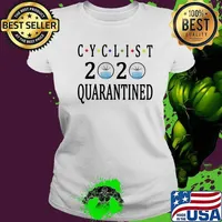 Bicycle Cyclist Quarantined 2020 Wear Mask Covid 19 Shirt Ladies tee