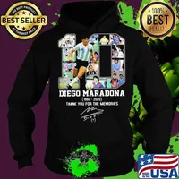 Diego Maradona 10 Argentina Football Thank You For The Memories 1960 2020 Signuature Shirt Hoodie