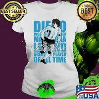 Diego Maradona Legend Greatest Player Of All Time Legend Genius Football Shirt Ladies tee