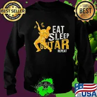 Eat sleep guitar repeat vintage s Sweater