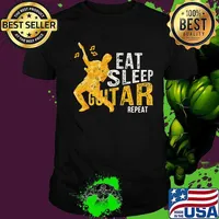 Eat sleep guitar repeat vintage shirt