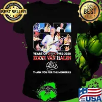 Eddie Van Halen Legends Never Die 65 Years Of 1955 2020 Thank You For The Memories Shirt Ladies tee