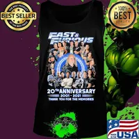 Fast and furious 20th anniversary 2001 2021 thank for the memories signatures s Tank top