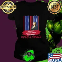 First Woman And Woman Of Color As Vice President Kamala Harris American Flag Shirt Ladies tee