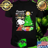 Flannels Hot Cocoa Christmaslights Steelers Christmastree Snoopy Shirt