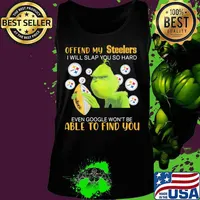 Grinch offend my pittsburgh steelers i will slap you so hard even google won't be able to find you s Tank top