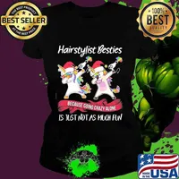 Hairstylist Besties Because Going Crazy Alone Is Just Not As Much Fun Unicorn Lgbt Shirt Ladies tee