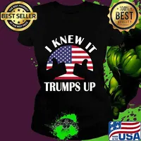 I knew it trumps up pro trump 2020 american flag election s Ladies tee