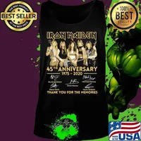 Iron maiden 45th anniversary 1975 2020 thank you for the memories signatures s Tank top
