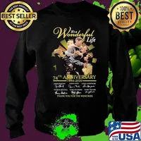 It's a wonderful life 74th anniversary 1946 2020 thank you for the memories signatures s Sweater