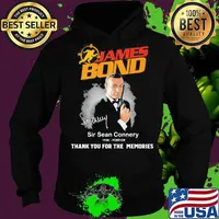 James bond sir sean connery 1930- forever thank you for the memories signatures shirt (2) Hoodie