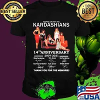 Keeping up with the kardashians 14th anniversary 2007 2021 thank you for the memories signatures shirt